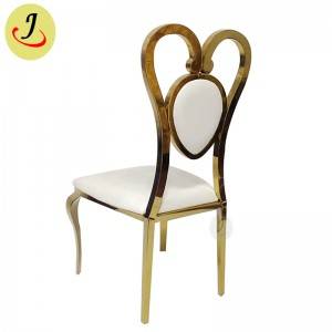 Special design golden hear shape Elegant Stainless Steel wedding Chair  SF-SS031