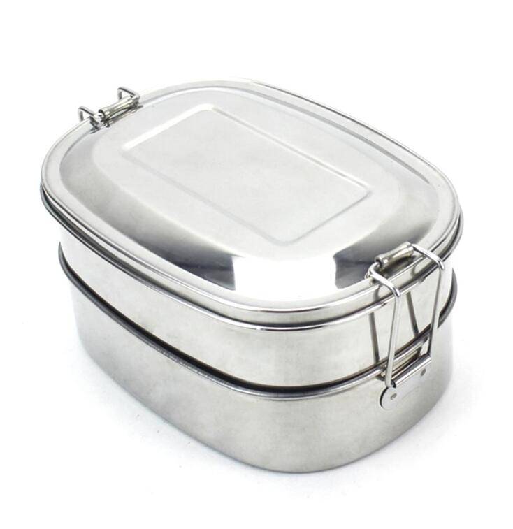 Eco Two layer stainless steel lunch Food-grade compartments bento Featured Image