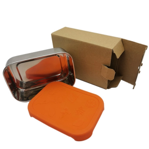 स्वास्थ्य सुरक्षा रिसाव-सबूत सस्ते स्टेनलेस स्टील एसएस लंच बॉक्स सिलिकॉन।