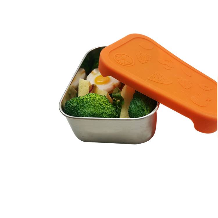 Безопасна за здравето течове от евтини неръждаема стомана Ss Lunch Box силикон.  Представено изображение