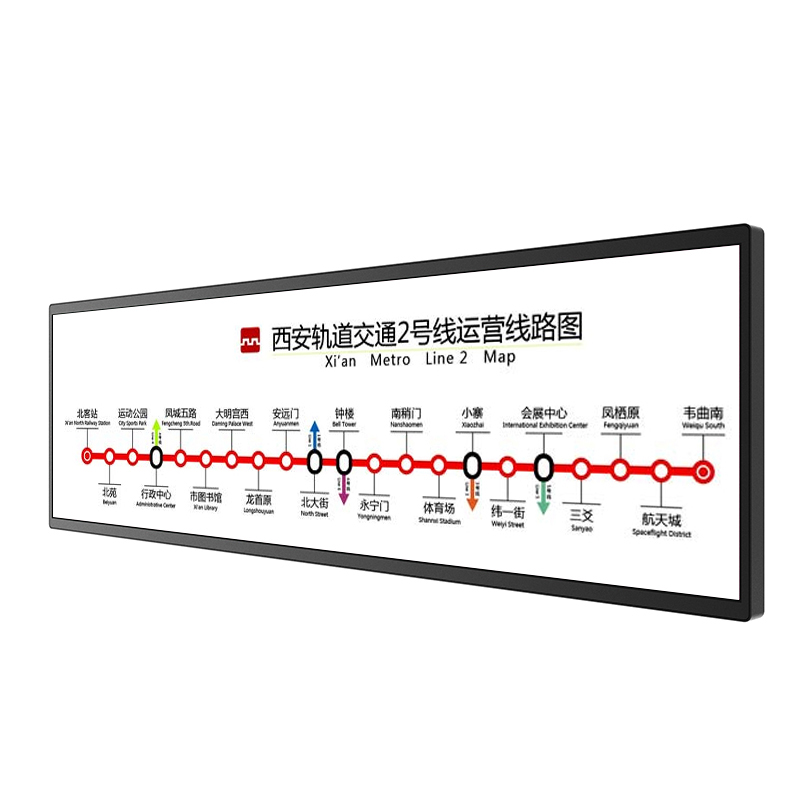 14,9 Inch Membentang Bar Jenis LCD Display Touch Screen Iklan Player Untuk Bandara Subway