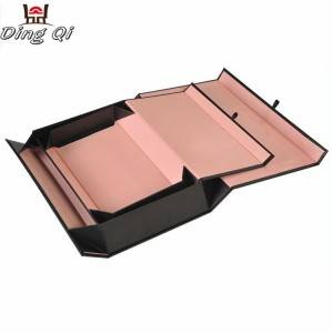 Magnetic closure dress packaging cardboard wig packing flat pack magnetic folding gift box