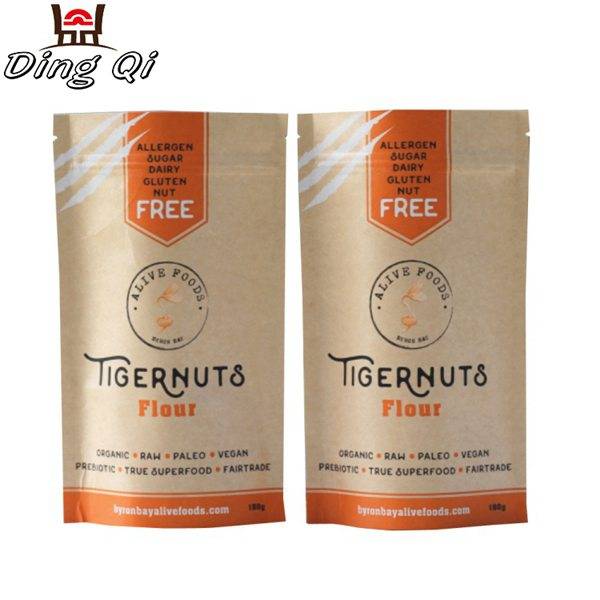 Matt Prepainted Steel Three Zip Bag - brown paper food bags – DingQi