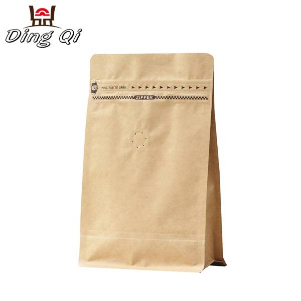Galvanized Corrugated Sheet Kraft Ziplock Pouch - brown paper block bottom bags – DingQi