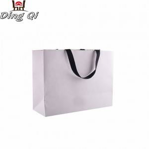 Custom small cusomize luxury brand recyle white environmental food grade packaging kraft shopping paper bag