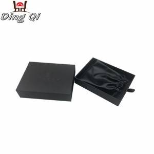 Custom printed luxury black cosmetic packaging essential oil drawer perfume cardboard shipping paper gift boxes with logo