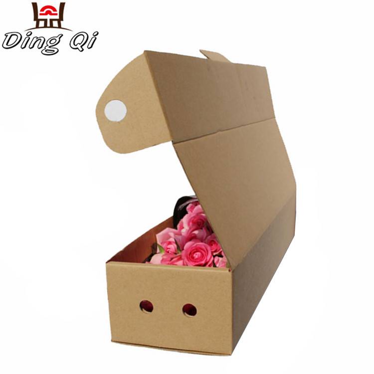 Christmas flower roses packaging corrugated foldable cardboard paper flower gift boxes for shipping packing