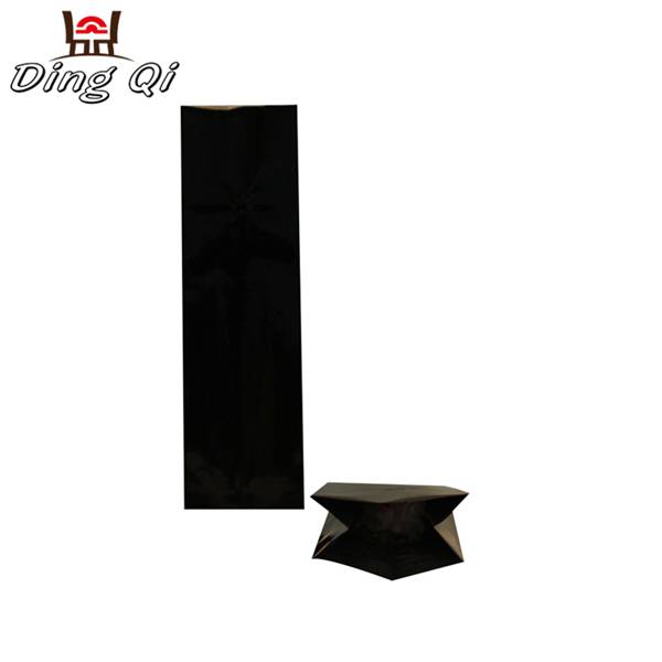 Pre_Painted Steel Rice Paper Stand Up Pouches - Side gusset black coffee bag 8oz 12oz 16oz 32oz 64oz – DingQi