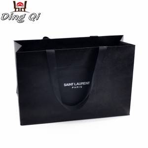 Custom print matte customize luxury design recycled black kraft wine bottle paper bag