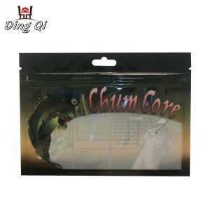 Custom printed smell proof soft plastic lure bags with window