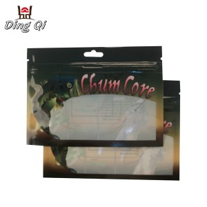 Custom printed smell proof soft plastic lure bags with window