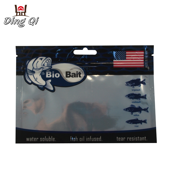 Laminated foil fishing lure pouch soft plastic worm bags with clear window Featured Image
