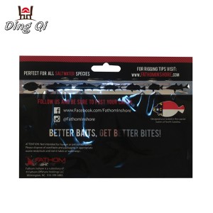 Smell proof foil soft plastic lure bags with special shape window