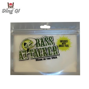 Custom design soft plastic fishing worm storage zip lock bag