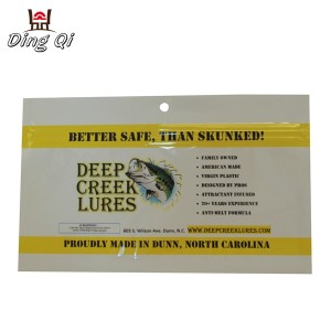 Three side seal soft plastic fishing lure zipper bags with window