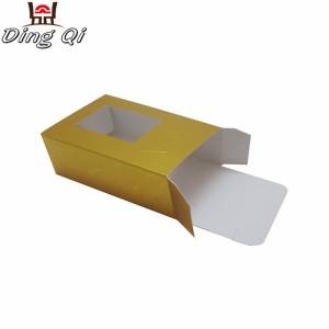 Customized logo paper cosmetic display square package makeup kit packing boxes with customized window