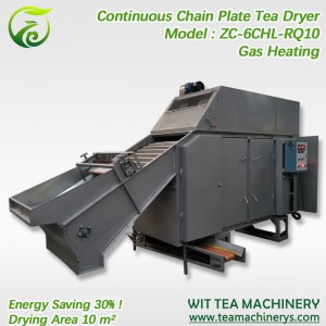 Reliable Supplier Orthodox Tea Roller - Gas Heating Chain Plate Black Tea Leaf Drying Machine ZC-6CHL-RQ10 – Wit Tea Machinery