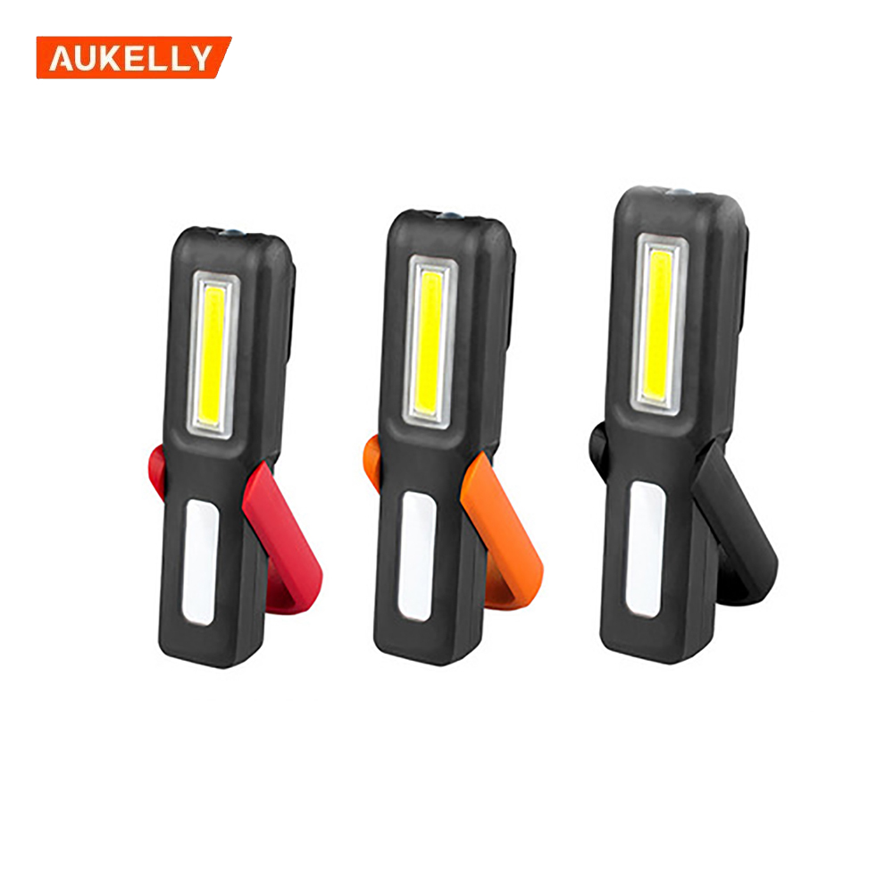 Rechargeable work light TPR magnetism usb cob flashlight with hook