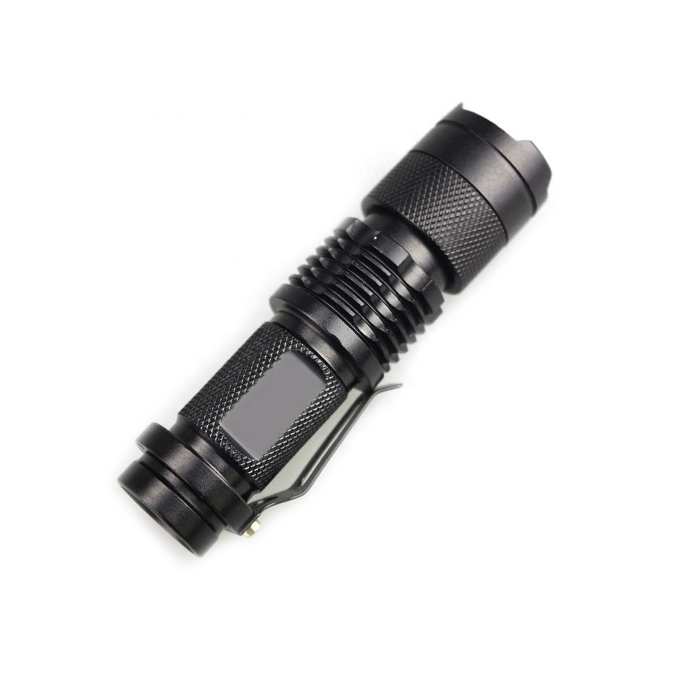 Portable 300lm Adjustable Focus Zoomable Aluminum Keychain Torch LED Linterna 14500/AA 3.7v Rechargeable mini flashlight 3 Modes