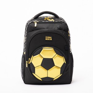 Gold Foil printing Soccer Schoolbag lunch bag pencil bag set