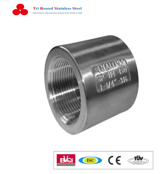 Factory Supply Lap Joint Flange -
 3000# Forged 316 Stainless Steel 1/8 in. Full Coupling Fitting -Threaded – Triround