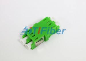APC Duplex Fiber Female  Female Adapter With Green Color Housing , SC Shape Type