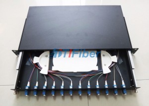 12 Core LC Duplex Adapters Rack Mount Fiber Optic Patch Panel Sliding Type