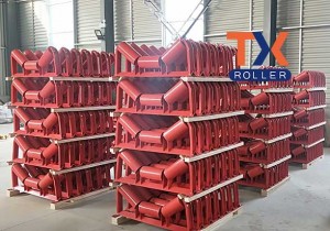 Troughing Idler, Conveyor Roller, CEMA standard roller, rollers into frame assembly sell to Mexico in February 2019