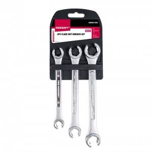 3PC FLARE NUT WRENCH SET MM, SAE