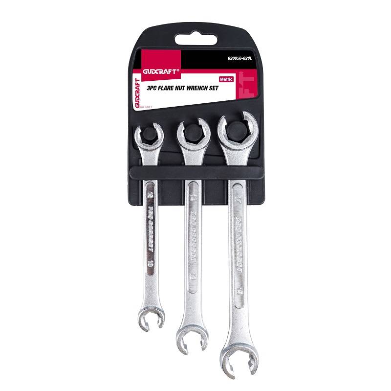 020056-02CL 3PC FLARE NUT WRENCH SET MM