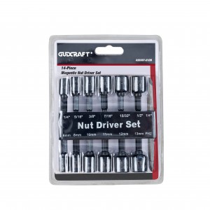 14pc NUT DRIVER BIT SET 1/4-INCH HEX SHANK SAE AND METRIC