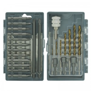 DRILL & DRIVER BIT SET WITH DOUBLE FACE BOX