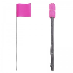 100PC PINK MARKING FLAGS-30IN. SIZE: 3.5 IN. X 2.5 IN. FLAG, 30 IN.WIRE STAFF