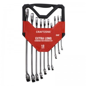 10PC EXTRA LONG COMBINATION WRENCH SET, SAE/METRIC