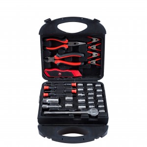 116PC TOOL KIT, GENERAL HOUSEHOLD HAND TOOL KIT WITH PLASTIC TOOL BOX