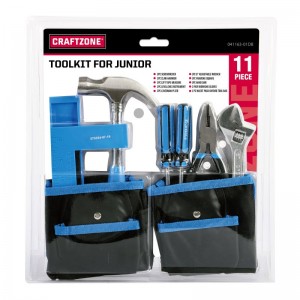 11PC TOOLKIT FOR JUNIOR, TOOLS FOR SMALL HANDS, STEEL FORGED TOOLS FOR CHILDREN
