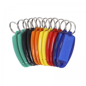 12PC KEY TAG ASSORTED, ASSORTED COLORS, WITH SPLIT RING LABEL WINDOW