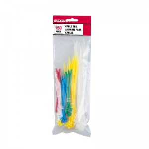 150PC CABLE TIES, 100MM, 150MM, 200MM, MULTI-COLOR