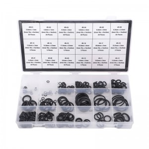 225PCS ASSORTED SIZES O-RINGS NITRILE BLACK RUBBER, SUITABLE REPAIR FOR AUTOMOBILE, PRESSURE PLUMBING