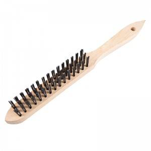 SOLID STAINLESS STEEL UTILITY WIRE BRUSH FOR RUST REMOVAL