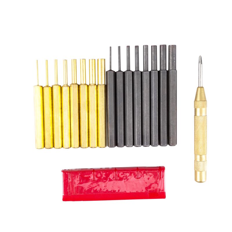 Factory source Left Handed Drill Bit -
 18PC BRASS AND STEEL PUNCH SET , BRASS AND STEEL , AUTOMATIC CENTER PUNCH – Uni-Hosen