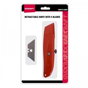 HEAVY DUTY BOX CUTTER RETRACTABLE KNIFE WITH 5 BLADES