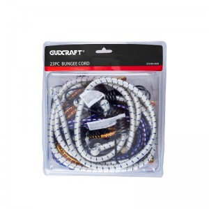 23PC BUNGEE CORD,COLOR CODED BY LENGTH,PROTECTIVE HOOK TIPS