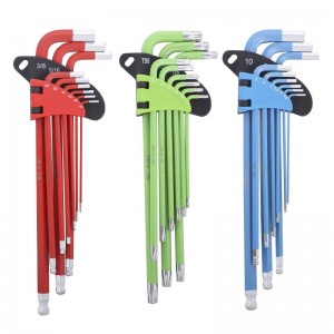 MAGNETIC HEX KEY SET, TORX KEY, MAGNETIC IN BOTH LONG AND SHORT END, WITH COLOUR-CODING EASY TO IDENTIFY