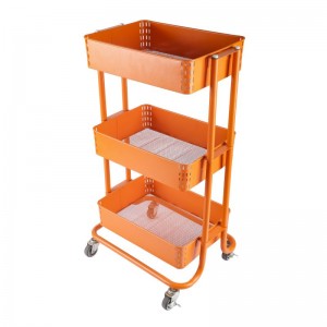 3-LAYER UTILITY CART, WITH LOCKABLE CASTERS, 360°UNIVERSAL WHEELS