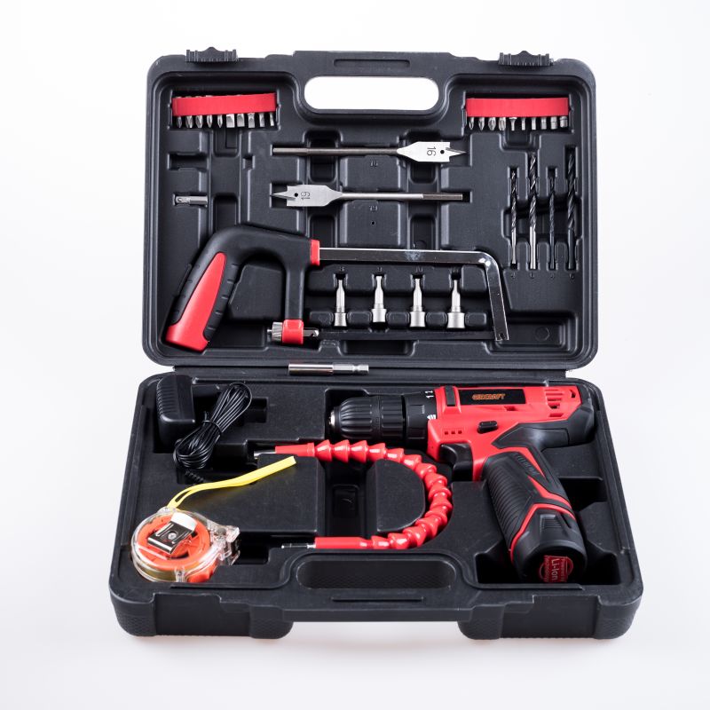 37PC LITHIUM CORDLESS DRILL TOOL SET,12V,1.3Ah,LED LIGHT,WITH ELETRIC BRAKE Featured Image