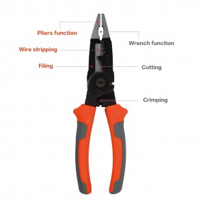 6-IN-1 MULTI-FUNCTION PLIERS,FUNCTION PLIERS, WRENCH, FILE, STRIPPER, CUTTER, CRIMPER