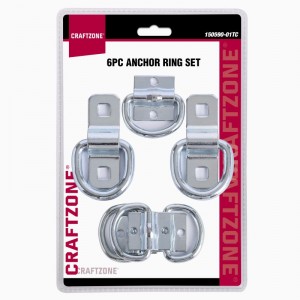 6PC D-TYPE ANCHOR RING, STEEL WITH ZINC PLATED