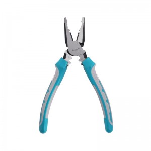 MULTI-FUNCTION LEVERAGE PLIERS, 8.5” COMBINATION PLIERS/7” LONG NOSE PLIERS/6” DIAGONAL CUTTING PLIERS, WITH TWO COLORS TPR INJECTION HANDLE