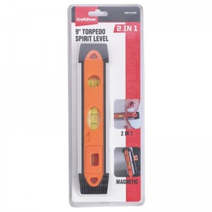 9″ 2 IN 1 TORPEDO SPIRIT LEVEL, WITH MAGNETIC, EASY TO CARRY
